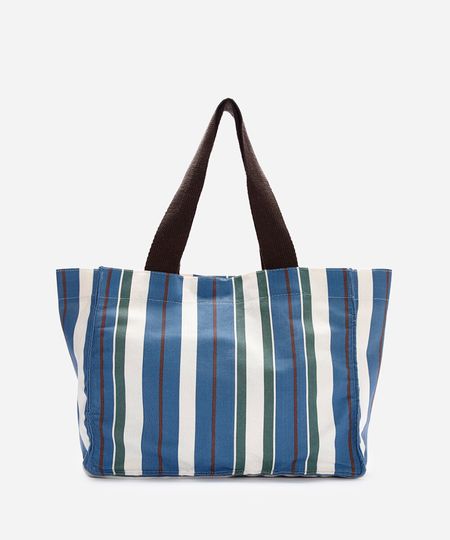 bolsa tote de lona estampada - azul UNICO