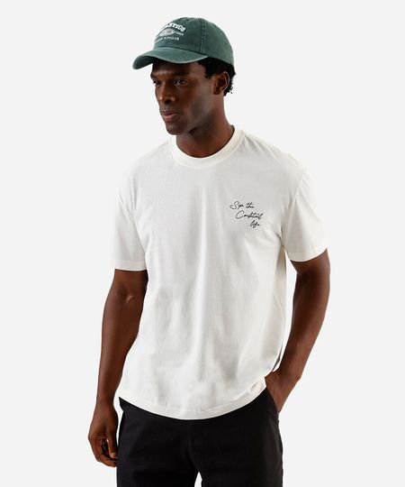 camiseta masculina drinks off white P