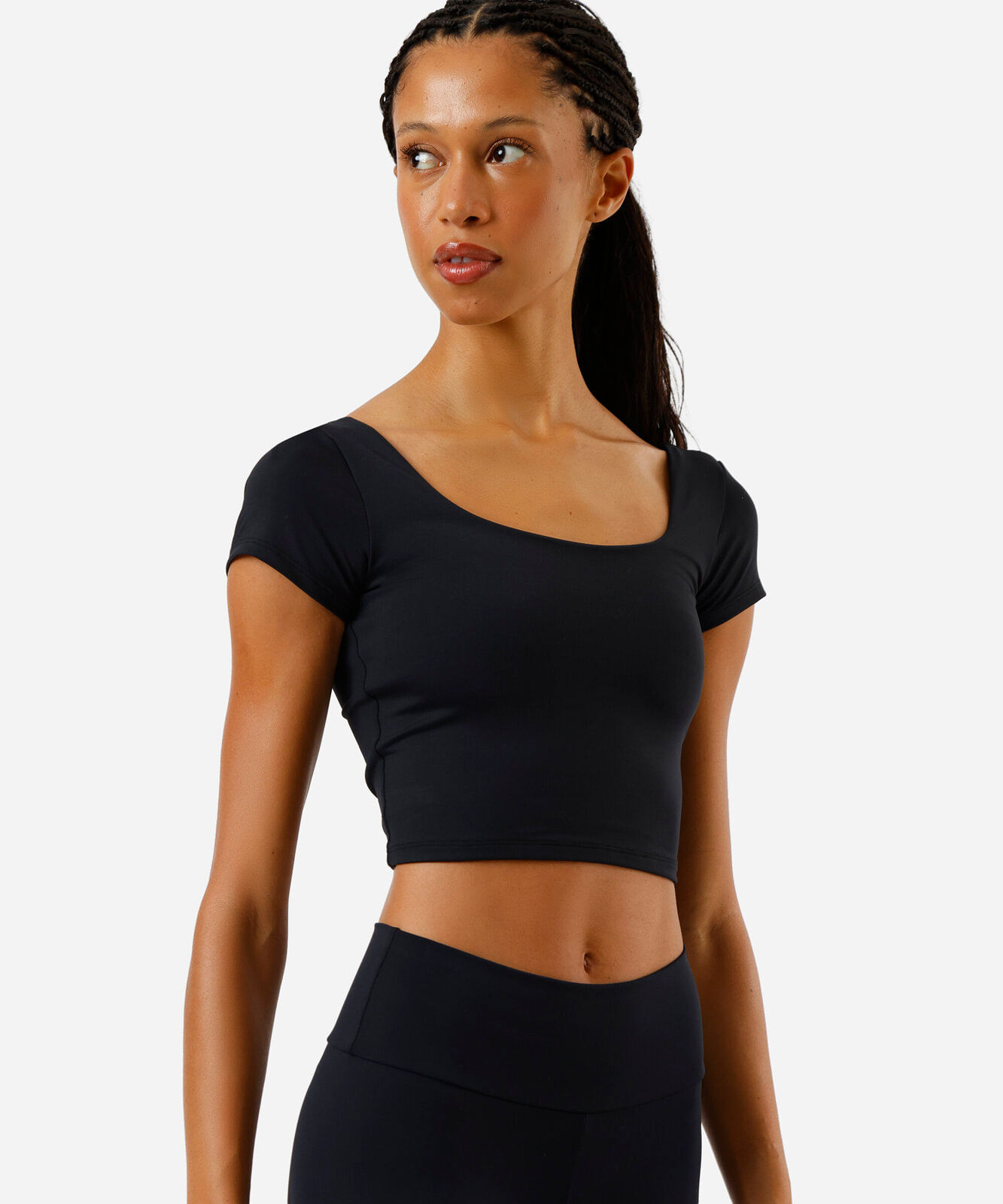 cropped feminino de poliamida esportiva ace preto
