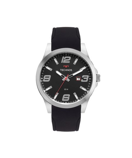 relógio masculino technos analógico calendário 2115tyw 2p prateado UNICO