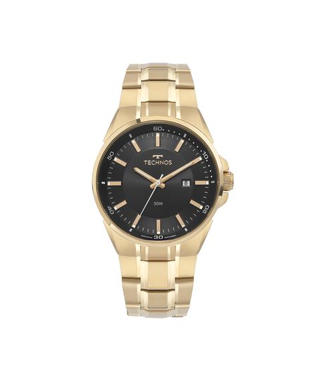 relógio masculino technos analógico calendário 2115tzs 1p dourado UNICO relógio masculino technos analógico calendário 2115tzs 1p dourado UNICO