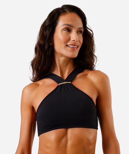 biquíni top halterneck feminino preto P