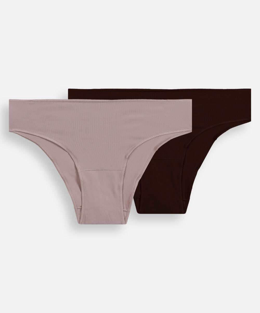 Vista 2 kit de 2 calcinhas biquíni microfibra colorido C&A SORTIDO (KIT) C&A SORTIDO (KIT)