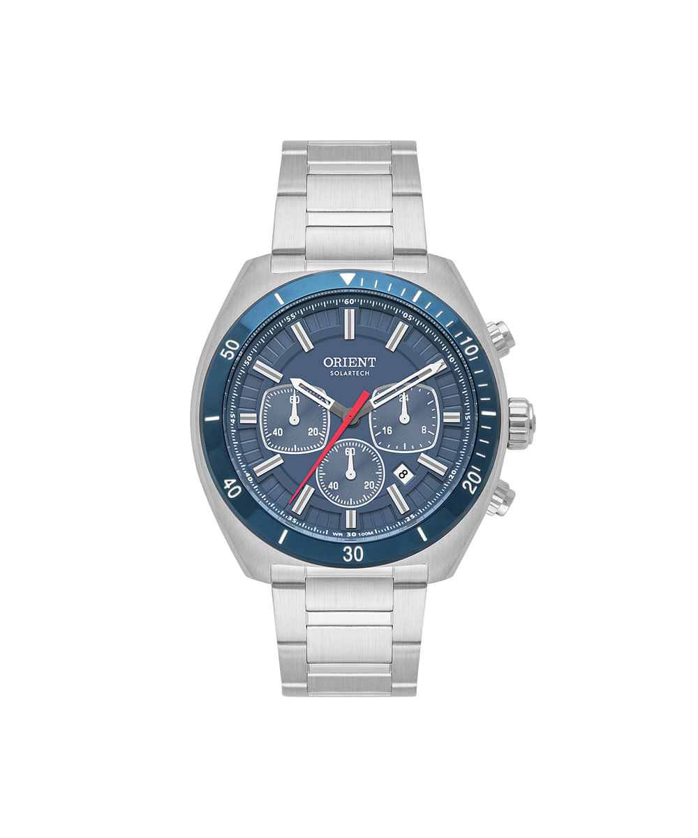 relógio masculino orient solartech cronógrafo mbssc285 d1sx prateado
