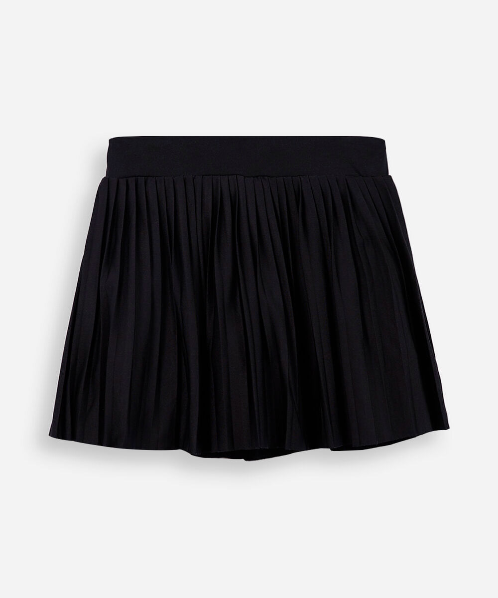 minissaia esportiva infantil plissada preta