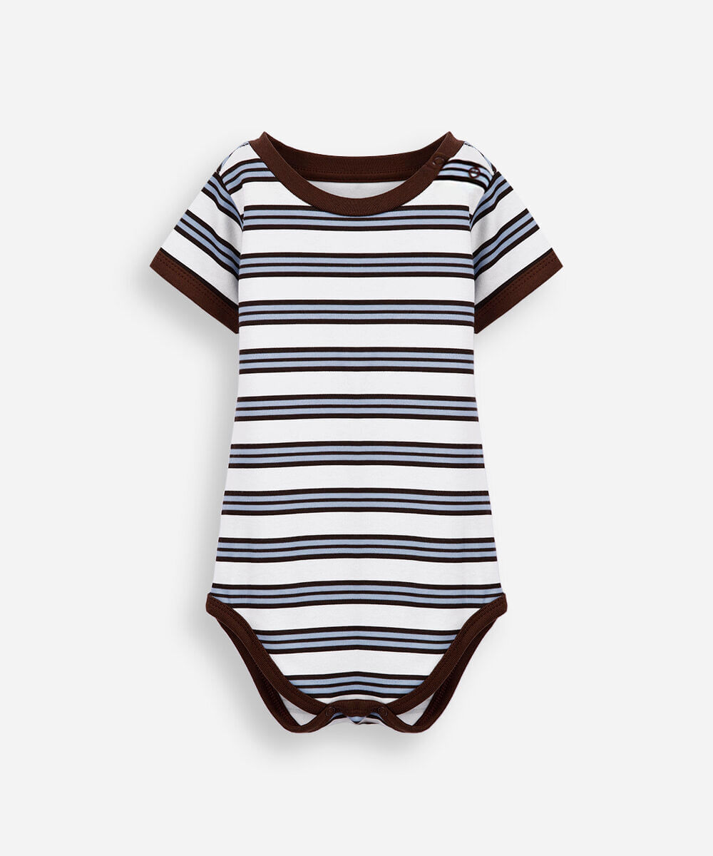 body infantil de algodão listrado colorido