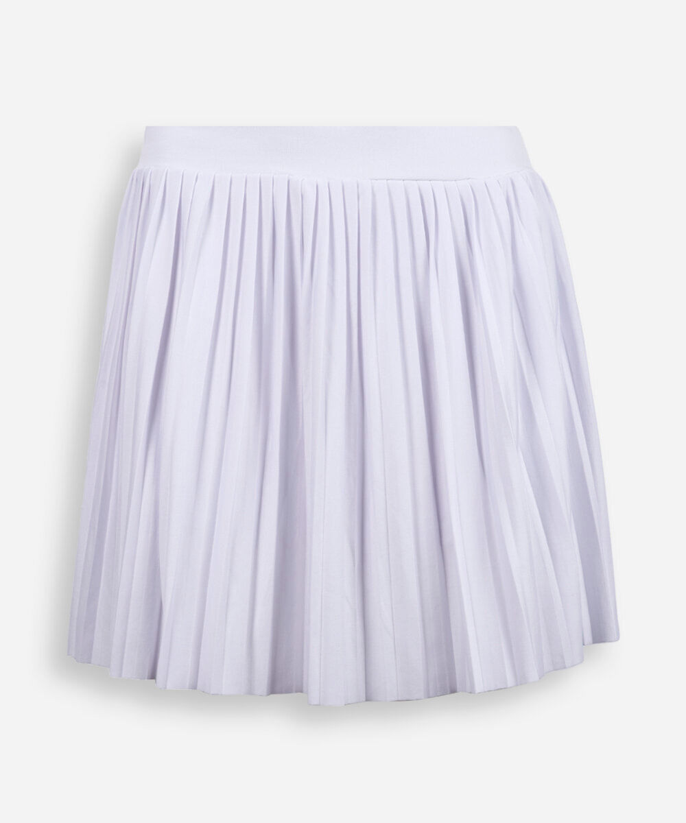 minissaia esportiva juvenil plissada branca