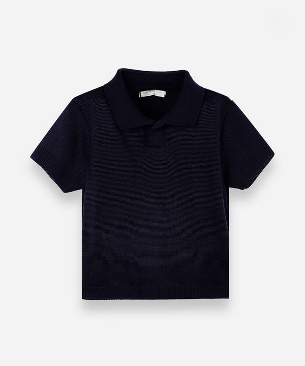 polo infantil de tricot azul 4