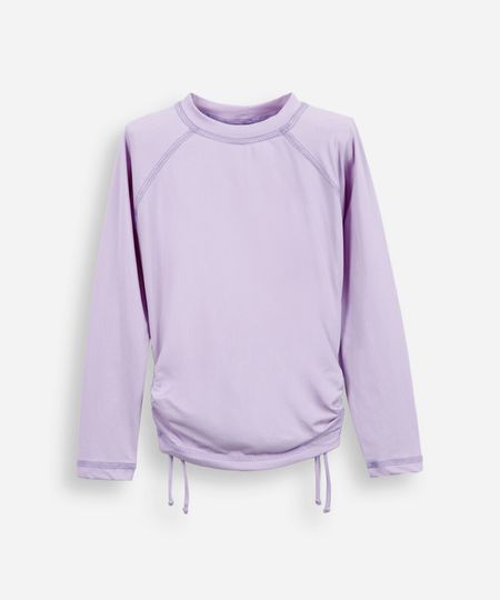 camiseta infantil praia uv a com franzido lateral lilás 8 camiseta infantil praia uv a com franzido lateral lilás 8