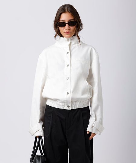 jaqueta feminina de sarja mindset off white GG