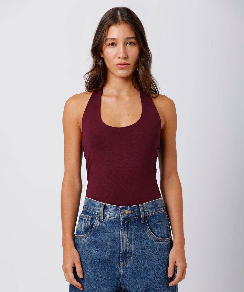 blusa feminina frente única mindset vinho