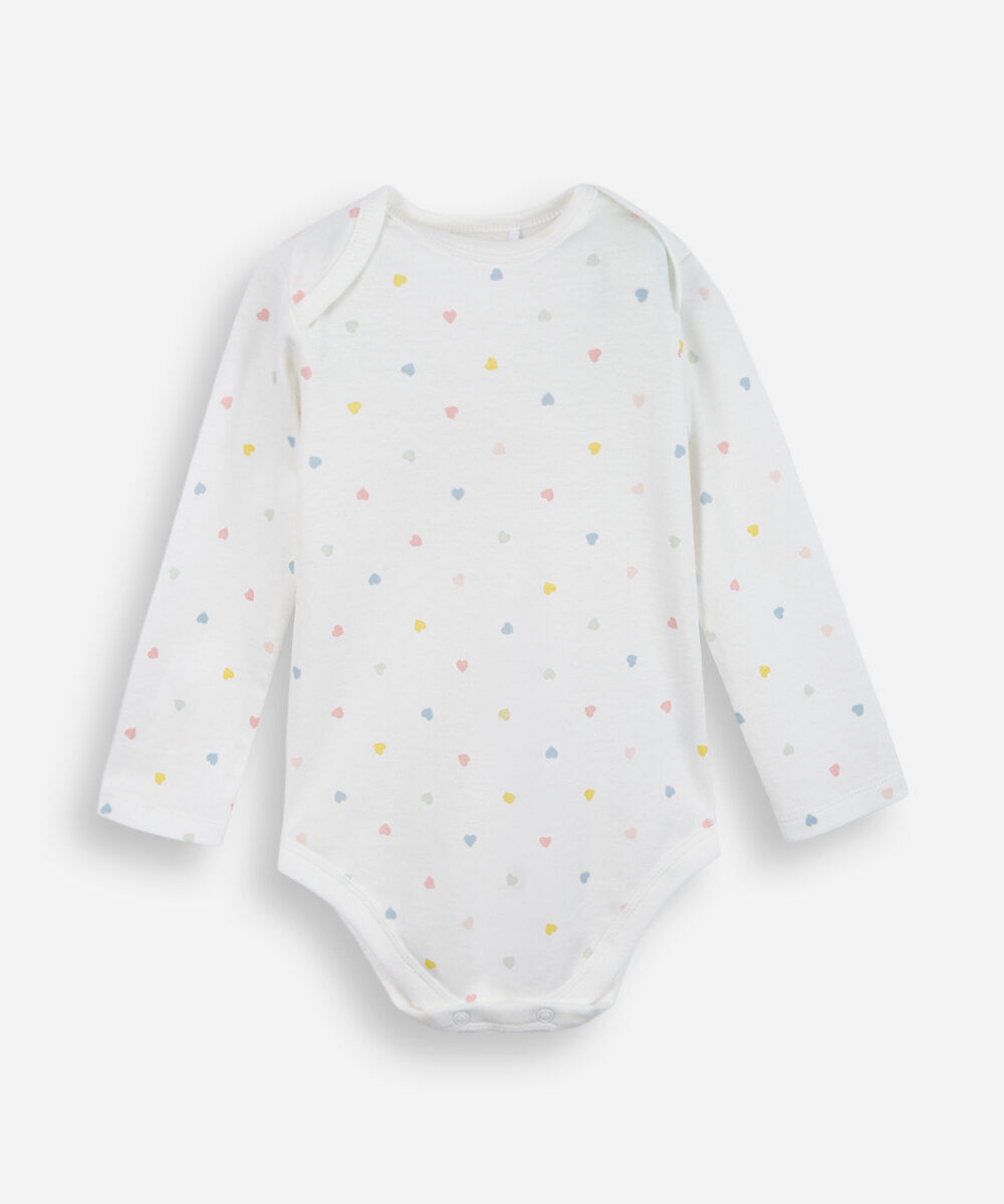 body infantil de algodão poá off white
