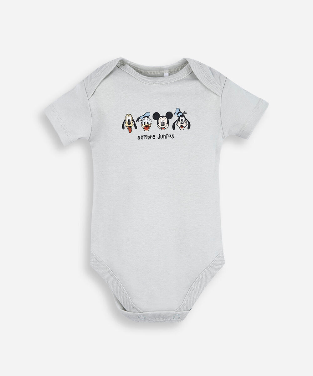 body infantil de algodão mickey verde