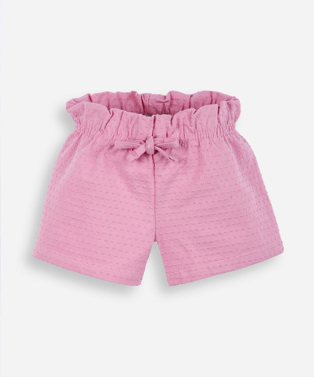 short clochard infantil texturizado rosa