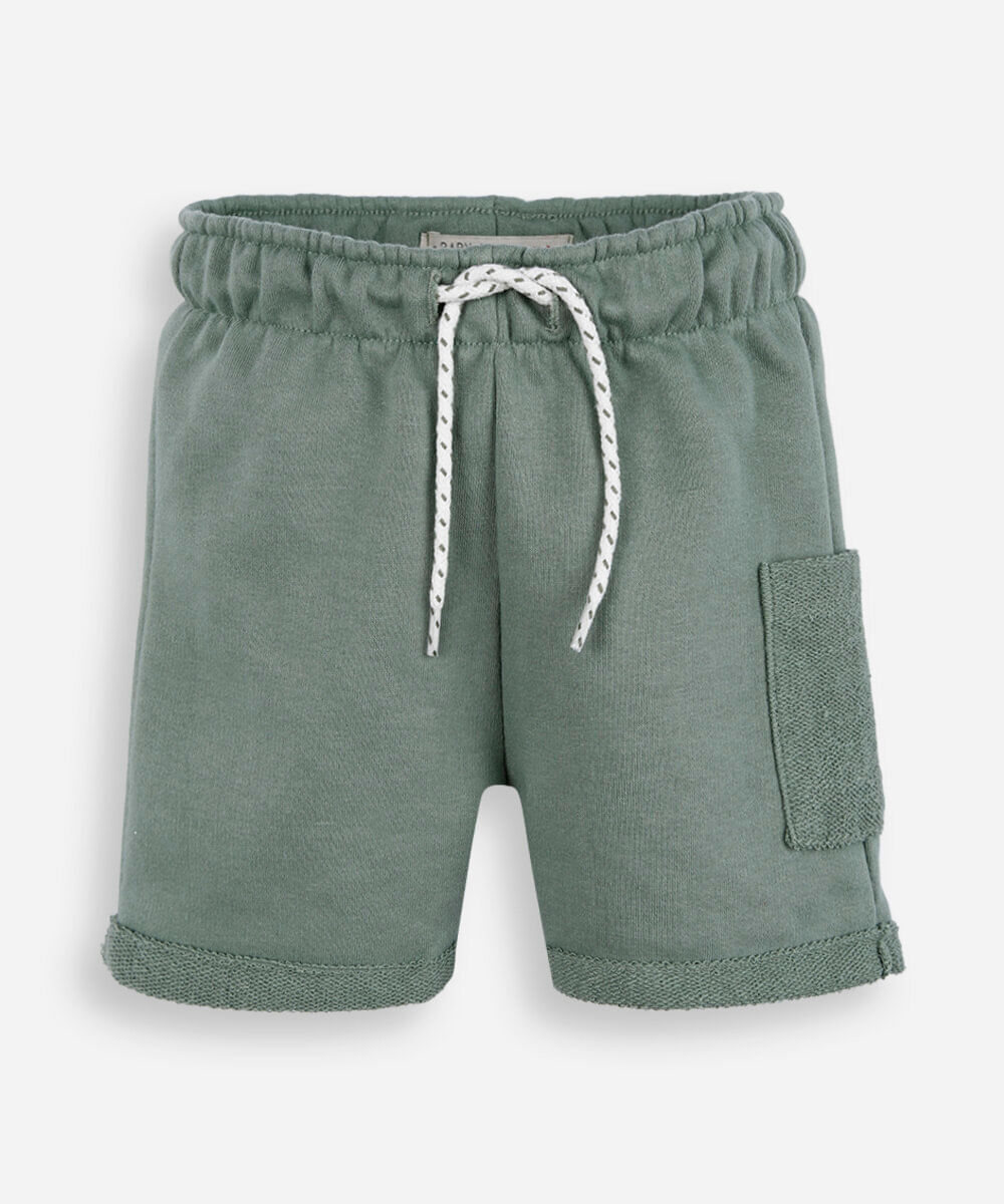 bermuda infantil de moletom cós elástico verde