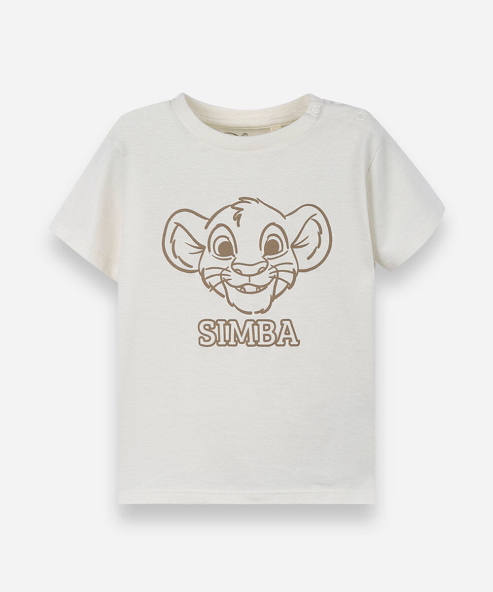 camiseta baby simba bege