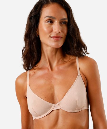 sutiã meia taça de algodão sem bojo bege 42 sutiã meia taça de algodão sem bojo bege 42