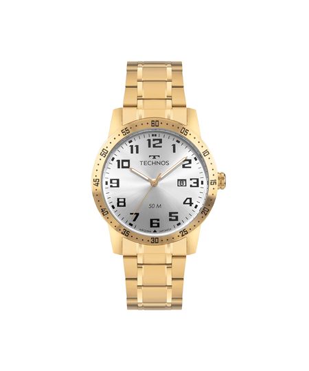 relógio masculino technos analógico calendário 2115uat 1k dourado UNICO
