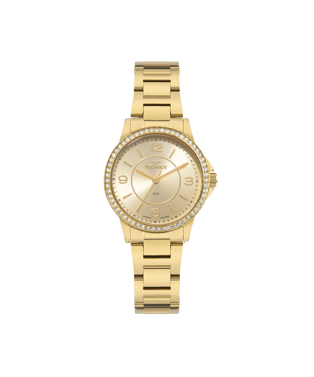 relógio feminino technos analógico 2035ncg 1x dourado