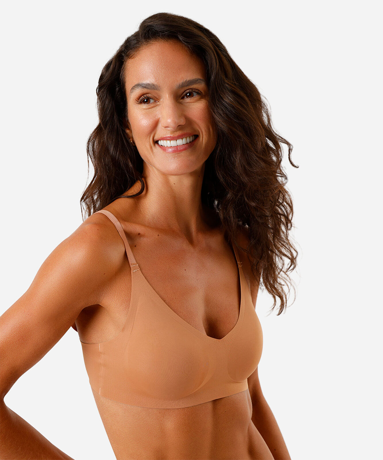 sutiã triângulo feminino com bojo removível marrom