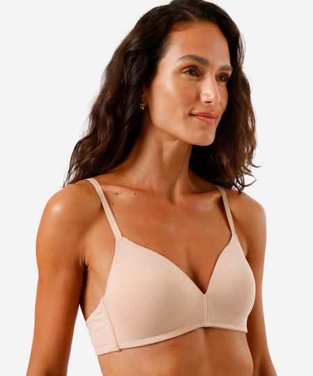 sutiã triângulo feminino de algodão bege 44