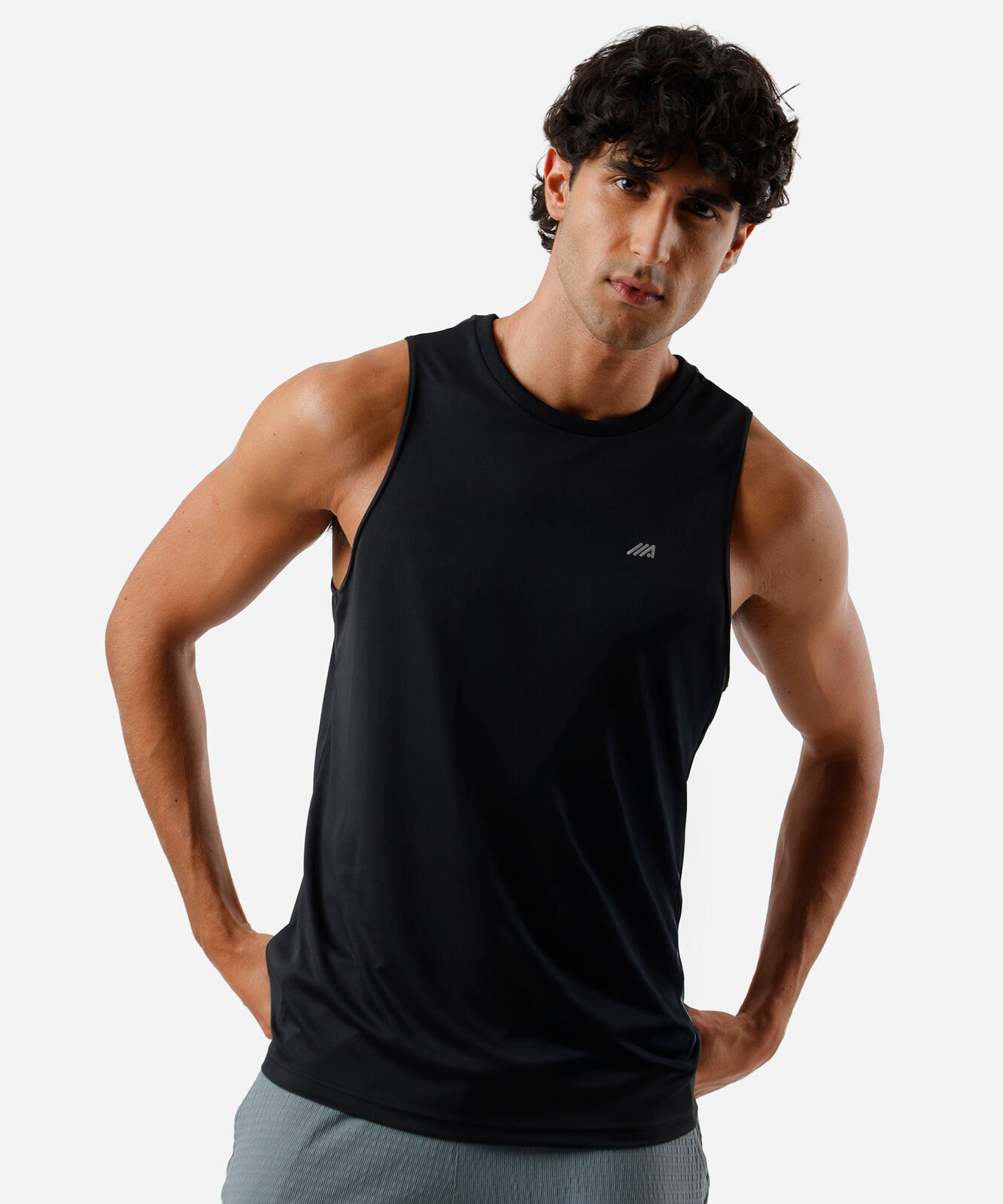 regata slim fit masculina esportiva preta