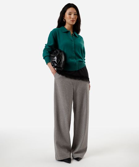 calça reta feminina de alfaiataria com cinto cinza 38 calça reta feminina de alfaiataria com cinto cinza 38