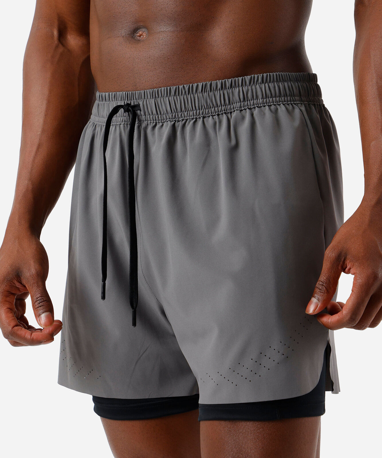 short masculino esportivo ace com compressão cinza