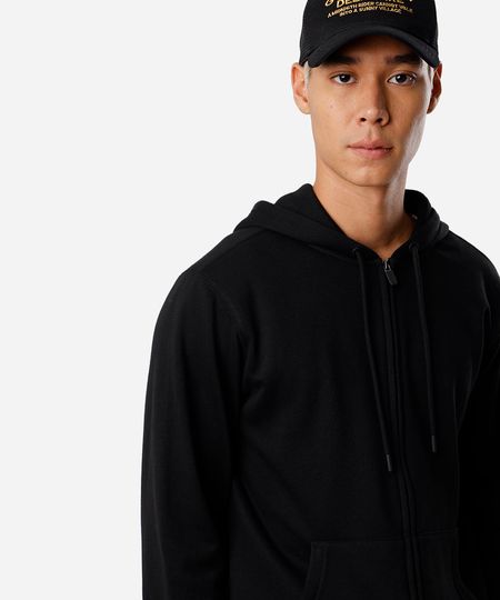 blusão básico masculino de moletom com capuz preto M blusão básico masculino de moletom com capuz preto M