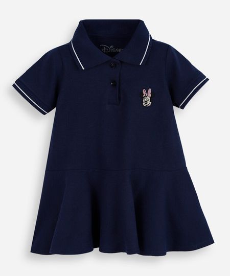 vestido evasê infantil de algodão minnie azul 4 vestido evasê infantil de algodão minnie azul 4