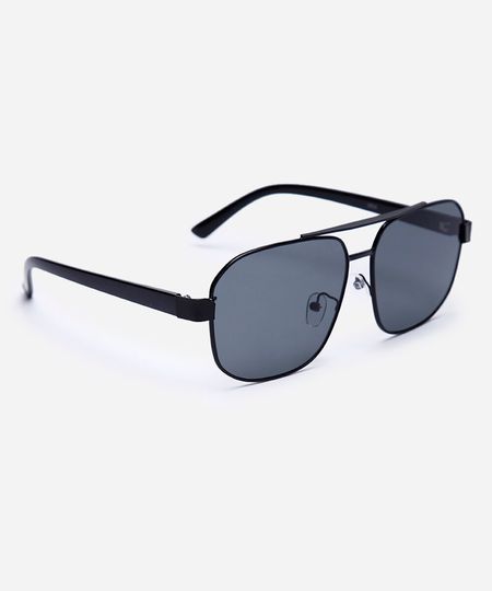 óculos de sol aviador unissex preto UNICO