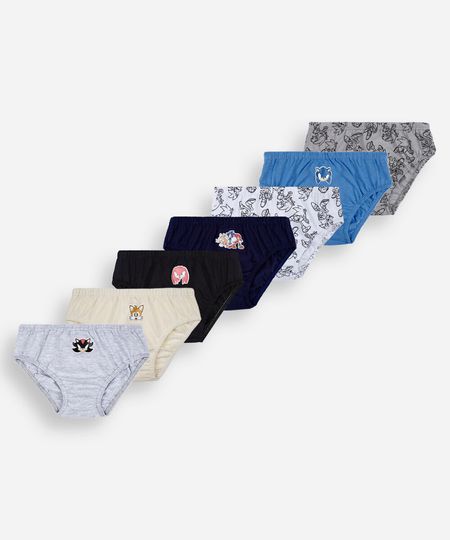 kit de 7 cuecas infantis sonic colorido 8 kit de 7 cuecas infantis sonic colorido 8