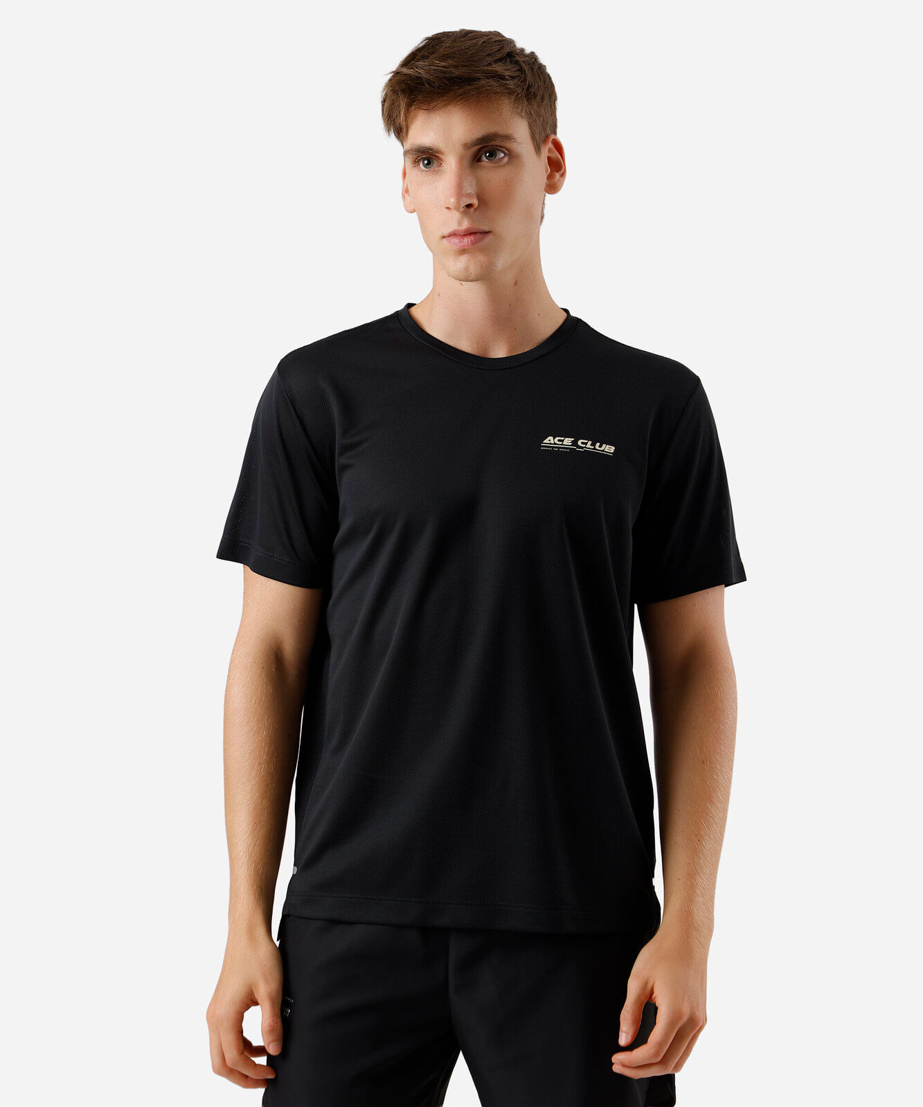 camiseta masculina esportiva ace estampa refletiva preta