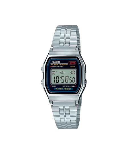 relógio feminino casio digital a159wa n1df prateado UNICO