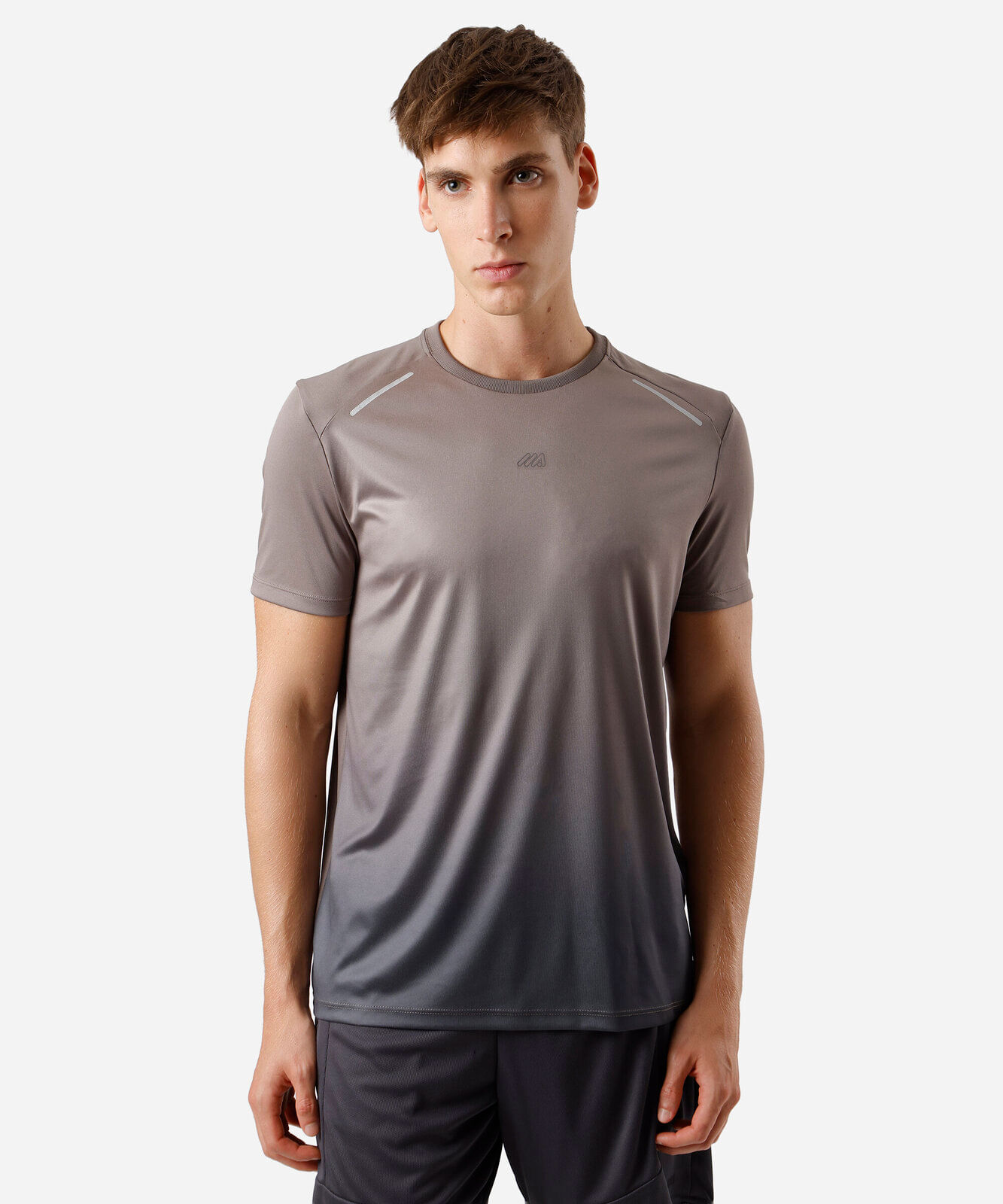 camiseta masculina esportiva ace degradê marrom