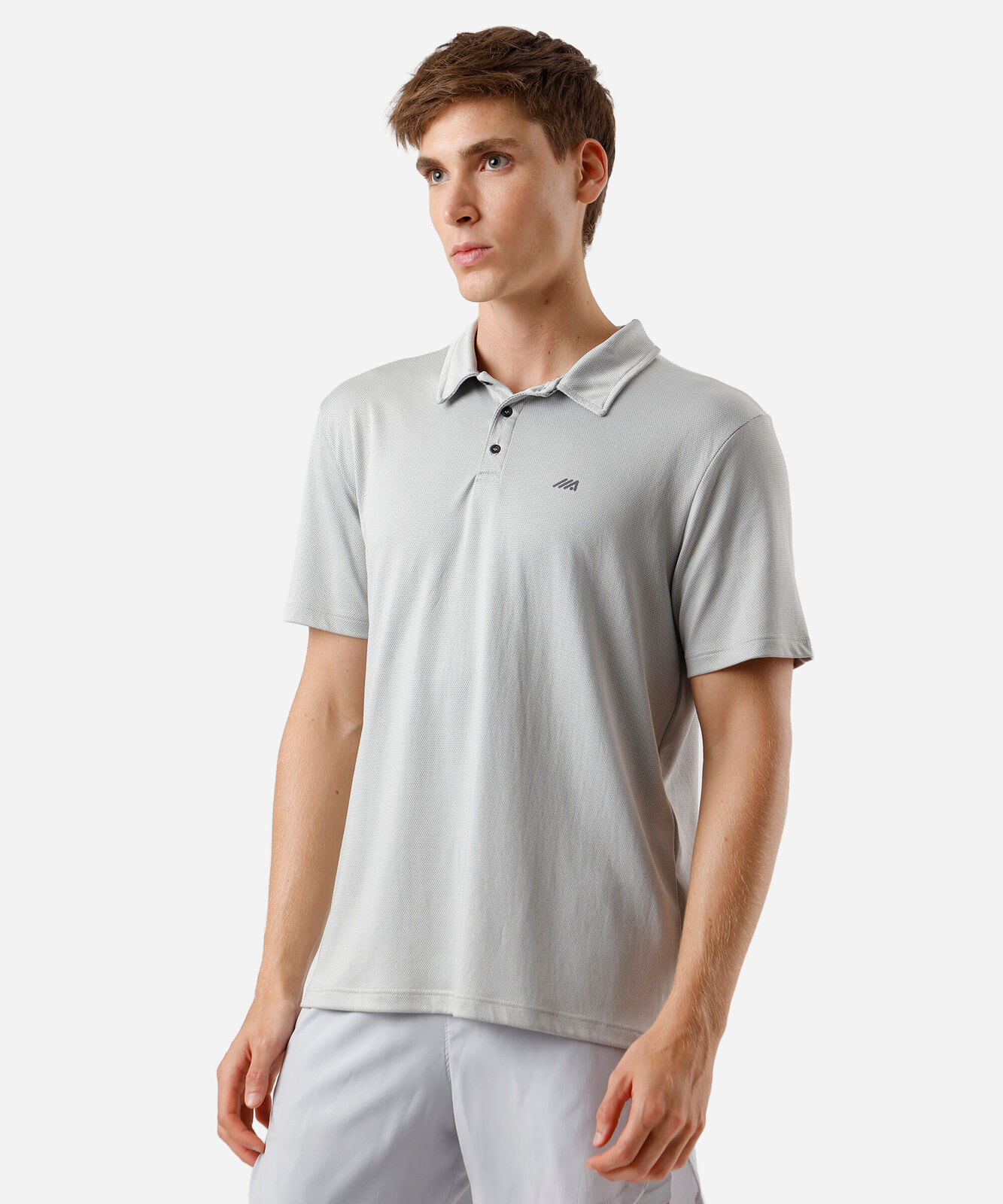 polo masculina esportiva ace com poliamida cinza
