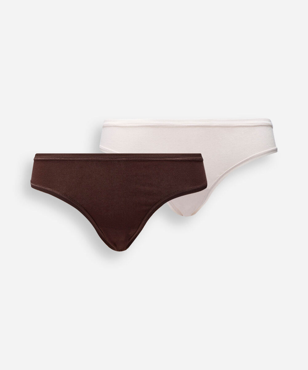 kit de 2 calcinhas biquíni feminino em algodão colorido
