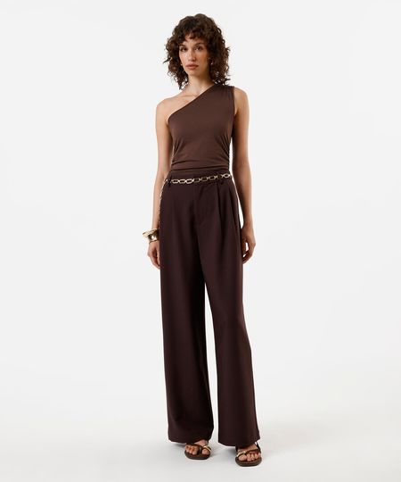 calça de alfaiataria feminina com pregas marrom 38 calça de alfaiataria feminina com pregas marrom 38