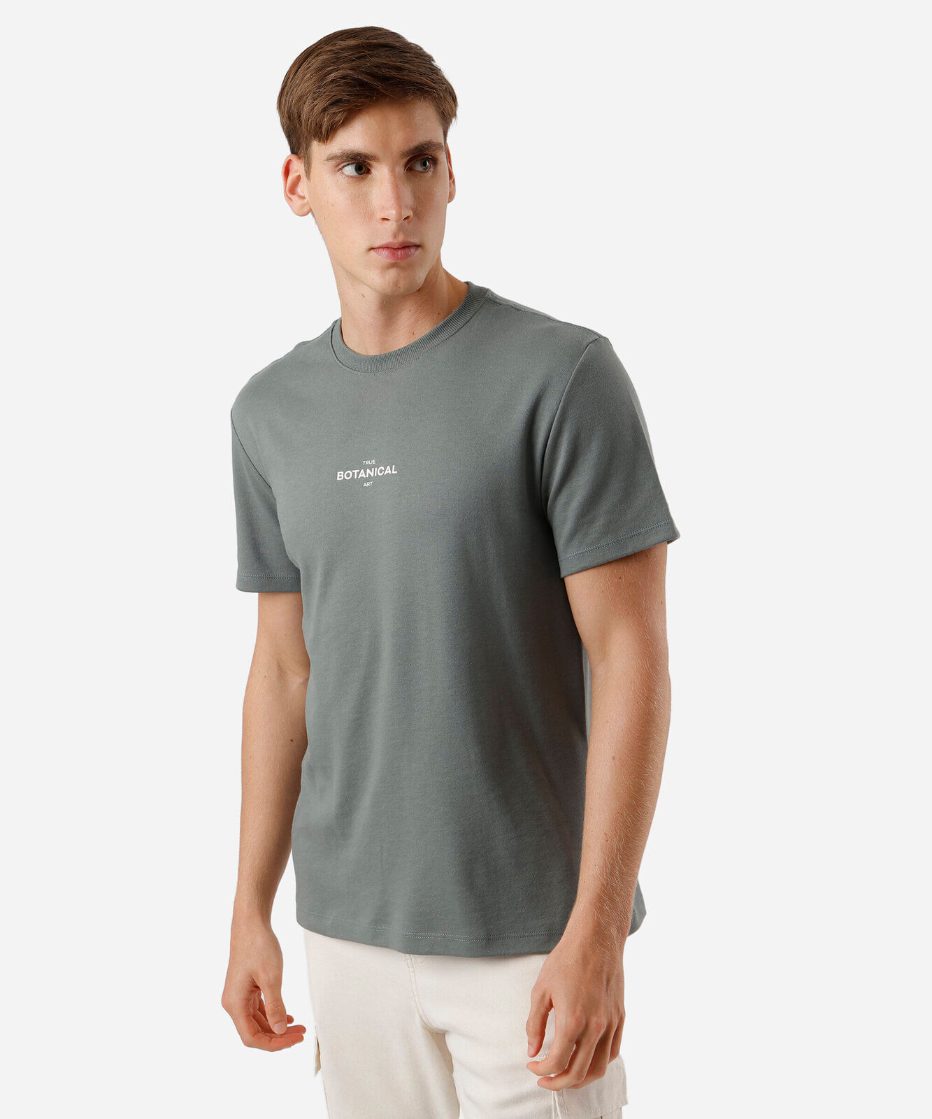 camiseta masculina manga curta estampada - verde militar