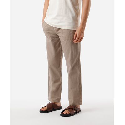 calça jogger masculina de sarja estonada bege