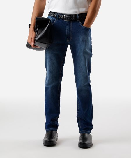 calça slim masculina jeans azul 44