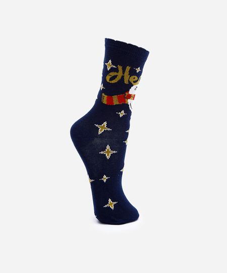 meia cano alto harry potter azul 34-39 meia cano alto harry potter azul 34-39