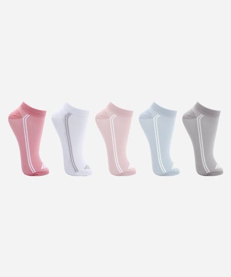 Kit de 5 meias femininas cano baixo colorido 34-39 Kit de 5 meias femininas cano baixo colorido 34-39