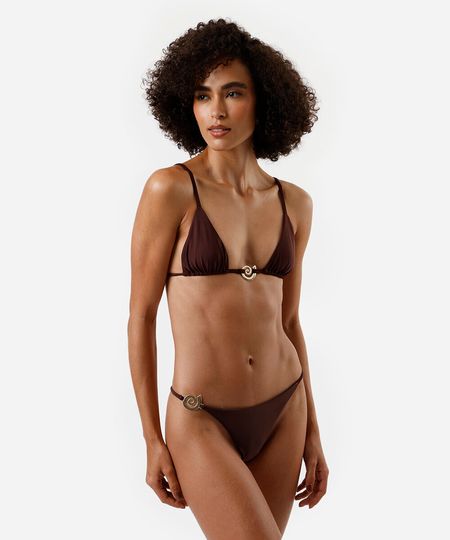 calcinha biquíni string caracol marrom M