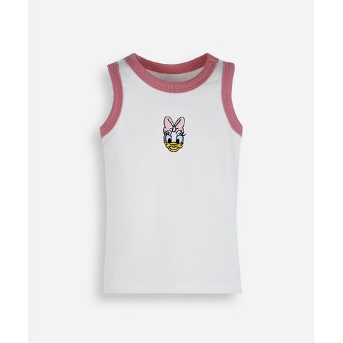 regata infantil de algodão canelada margarida off white