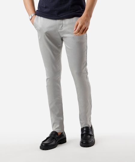 calça chino carrot de alfaiataria masculina cinza 38