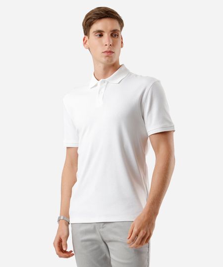 polo masculina de algodão peruano manga curta off white P polo masculina de algodão peruano manga curta off white P