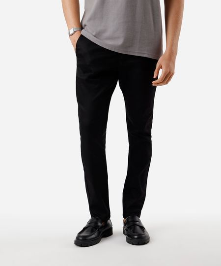 calça chino carrot de alfaiataria masculina preta 38