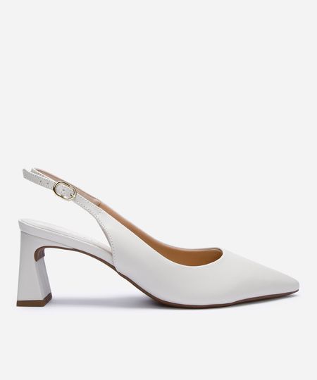 scarpin slingback com salto geométrico oneself off white 35 scarpin slingback com salto geométrico oneself off white 35