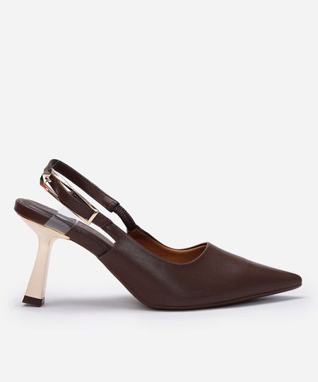 scarpin bico fino salto alto metalizado oneself marrom 35 scarpin bico fino salto alto metalizado oneself marrom 35